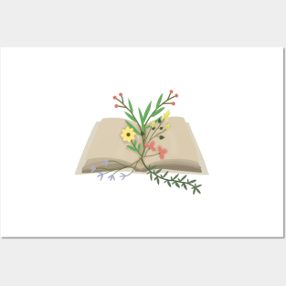 Flowers Growing From Book Posters and Art